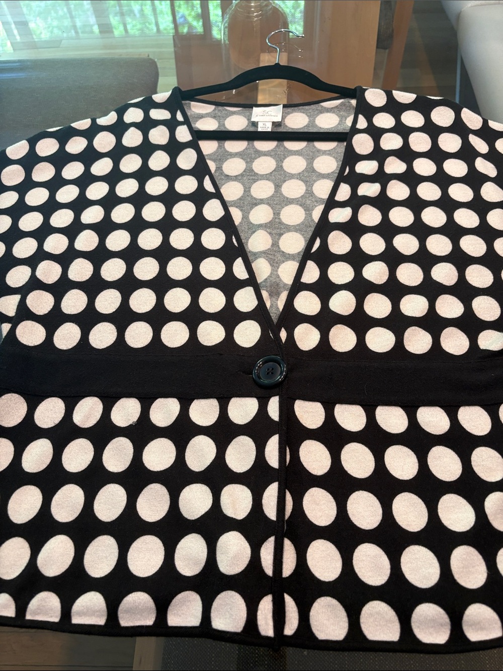 Sara Campbell Black & Cream Polka Dot Single-Button Blazer - Picture 5 of 7